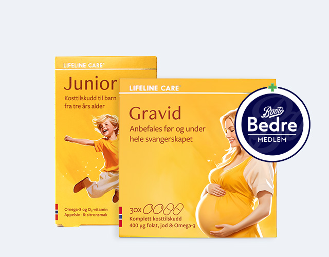 Kosttilskudd for gravide og barn 30% rabatt hos Boots Apotek 