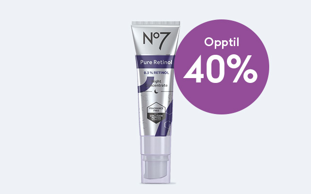 ansiktspleie pigmentering No7 Retinol tilbud hos Boots Apotek 