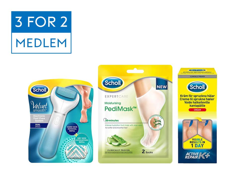 3 for 2 på fotpleie fra Scholl