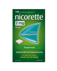 Nicorette freshmint tyggegummi 2 mg 105 stk