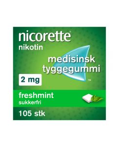 Nicorette freshmint tyggegummi 2 mg 105 stk