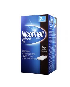 Nicotinell 2mg tyggis for røykeslutt Lakris 96 stk