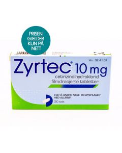 Zyrtec tabletter 10 mg 30 stk