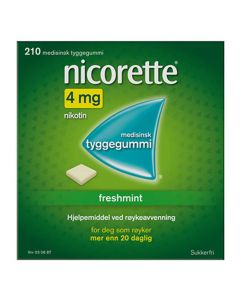 Nicorette freshmint tyggegummi 4 mg 210 stk