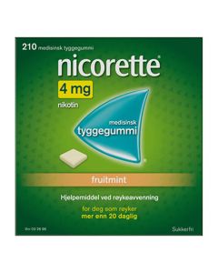 Nicorette fruitmint tyggegummi 4mg 210stk