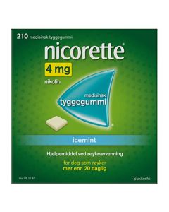 Nicorette icemint tyggegummi 4 mg 210 stk