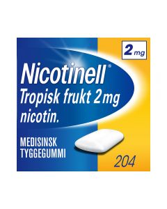 Nicotinell 2mg tyggis for røykeslutt Tropisk frukt 204 stk