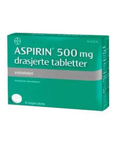 Aspirin tabletter 500 mg 20 stk
