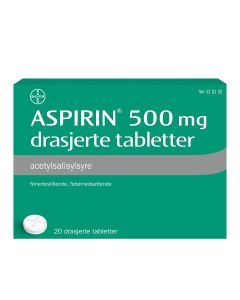 Aspirin tabletter 500 mg 20 stk