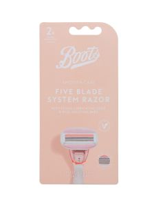 Boots Smooth Care Five Blade Barberhøvel + 2stk barberhoder