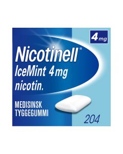 Nicotinell 4mg Tyggegummi for r&oslash;ykeslutt Icemint 204 stk