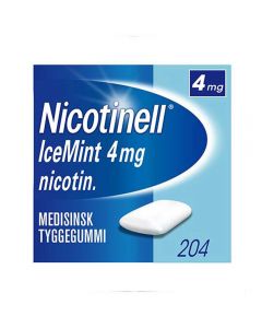 Nicotinell 4mg tyggis for røykeslutt Icemint 204 stk