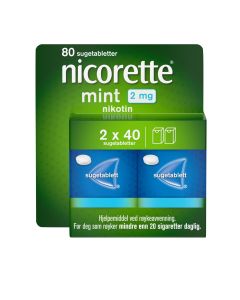 Nicorette sugetablett Mint 2mg, 80 stk