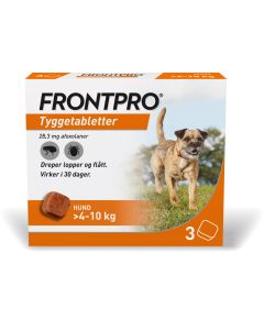 Frontpro flått tyggetablett til hund 4-10kg 28,3mg, 3 stk