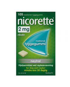 Nicorette tyggegummi nøytral 2 mg 105 stk
