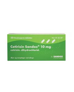 Cetirizin Sandoz tabletter 10 mg 30 stk