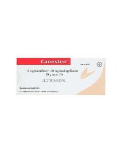 Canesten 6 dagers 6 vaginaltabletter med applikator 100 mg krem 1% 20g