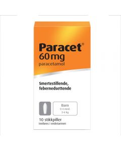 Paracet stikkpiller 60mg 10 stk