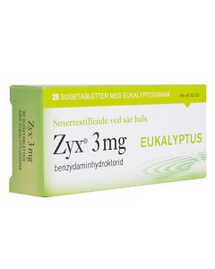 Zyx sugetabletter for sår hals eukalyptus