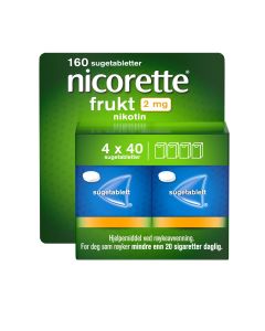 Nicorette sugetablett Frukt 2mg, 160 stk