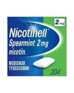 Nicotinell 2mg tyggis for røykeslutt Spearmint  204 stk