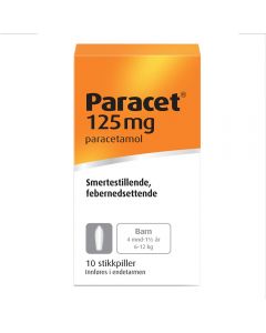 Paracet stikkpiller 125mg 10 stk