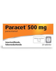 Paracet tabletter 500mg 20 stk