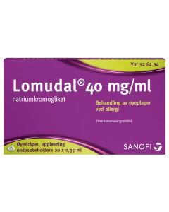 Lomudal øyedråper 40 mg/ ml 20 x 0,35 ml