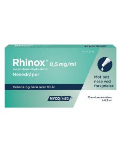 Rhinox nesedråper 0,5 mg/ml stk 20 x 0,3 ml