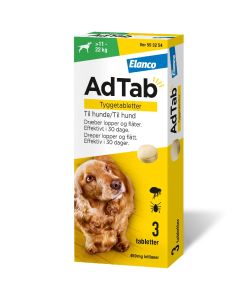 AdTab flått tyggetablett til hund 11-22kg, 450mg, 3 stk.