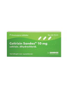 Cetirizin Sandoz tabletter 10 mg 7 stk