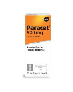 Paracet avlange rabletter 500 mg 20 stk