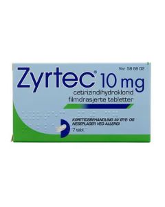 Bilde av Zyrtec allergimedisin 10mg 7stk