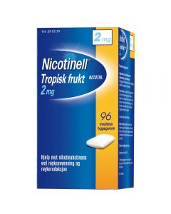 Nicotinell 2mg tyggis for røykeslutt Tropisk frukt 96 stk