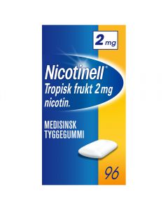 Nicotinell 2mg Tyggegummi for r&oslash;ykeslutt Tropisk frukt 96 stk.