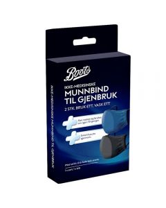 Boots vaskbare munnbind til gjenbruk.