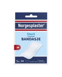 NP Scankvikk Bandasje sterile, hvit, 5x9,7cm