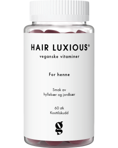 Hair Luxious For Henne Gummies Hyllebær og Jordbær 60 stk