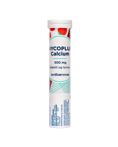 Nycoplus Calcium 500mg brusetabletter med jordbærsmak 20 stk