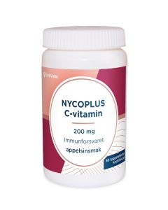 Nycoplus C-vitamin 200mg tyggetabletter med appelsinsmak 80 stk