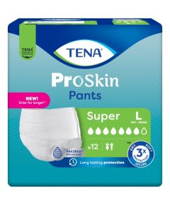 TENA Pants Super, inkontinensundert&oslash;y, str. L, 12stk