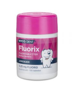 Nycodent Fluorix 0,25 mg Jordbær 100 stk