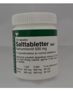 Salttabletter Naf Tab 500 mg 100 stk