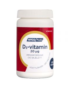 Nycoplus D3-vitamin 20 mcg tabletter 100 stk