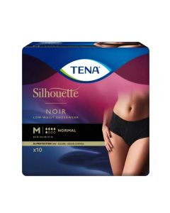 TENA Silhouette Normal Low Waist Sort, buksebleie, M, 10 stk