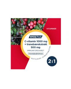 Nycoplus C-vitamin 1000mg brusetabletter med tranebærsmak