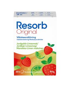 Resorb Original Jordbær-Lime brusetabletter 20 stk Resorb Original Jordbær-Lime brusetabletter 20 stk