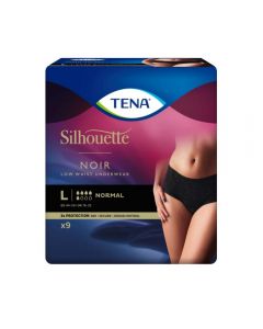 TENA Silhouette Normal Low Waist Sort, buksebleie, L, 9 stk