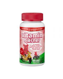 Vitaminbjørner med bringebærsmak 60 stk