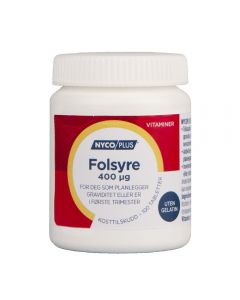 Nycoplus Folsyre 400 mcg tabletter 100 stk